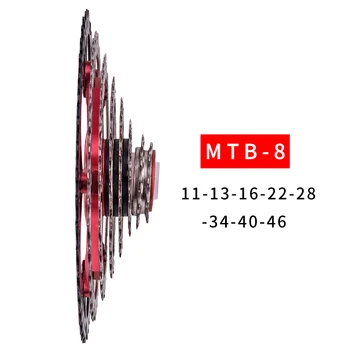MTB 8 ātrumu Kasete 8s 11-46T Brīvrumbas Kalnu Velosipēds Plašu Attiecība Steel Sprocket Daļām M310 Tx35 K7 X4 Velosipēdu Daļām