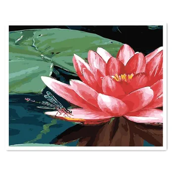 Lotus Eļļas Glezna bildes Pēc Numuriem, krizantēmu rozes Digitālo Attēlu Krāsošana ar roku Unikālas Dāvanas Mājas Apdare