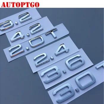Sudraba A3 A4 A5 A6 A7 A8 Q3 Q5 Q7 GT TT Vēstuli Ģerbonī Emblēma Logo Decal Uzlīmes Pielāgots Audi Aizmugures Bagāžnieka