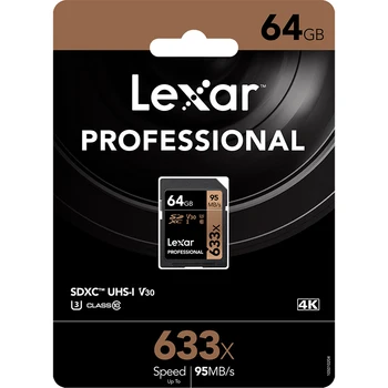 Lexar Professional 95MB/s 633x SDHC U1 32GB 64GB, 128GB un 256 gb 512 GB U3 SD atmiņas Karte, SDXC Class 10 Atmiņas Karti 1080p 3D 4K Kamera