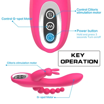 Trušu Vibrators G-spot un P vietas Anālais Vibrators Triple Līkne 12 Funkcijas Uzlādējams Clit Stimulators Dildo Vibrators Sievietēm