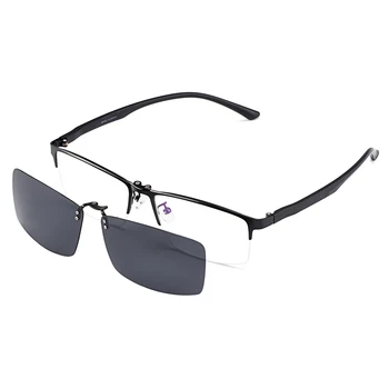 Gmei Optisko Vīriešiem Laukumā Titāna Sakausējuma Brilles Rāmis Ultravieglajiem Polarizētās Klipu par to, Saulesbrilles, Optiskās Brilles S9336