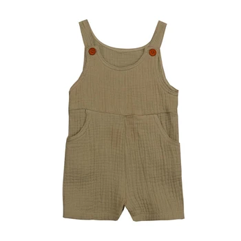 0-24M Vasaras Cietā Kombinezonus Jaundzimušā bērna Baby Girl, Boy Apģērbs Kokvilnas Romper Jumpsuit Bebe Bērniem Ropa Sleevless Ikdienas Drēbes