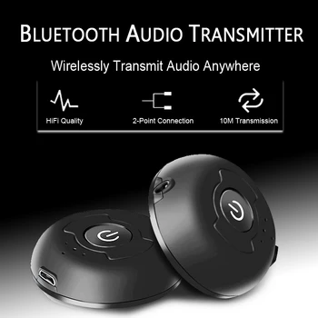 VAORLO Daudzpunktu Bluetooth 5.0 Audio Raidītāju TV Savienot 2 PC Austiņas, 3,5 mm AUX Zema Latentuma Stereo Bezvadu Adapteri