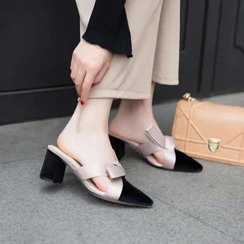 Jaunas Ielidošanas 2019 bowknot Sieviešu Čības norādīja Toe augstpapēžu Čības sieviešu Modes Dāmas sieviešu Kurpes zapatos mujer #271