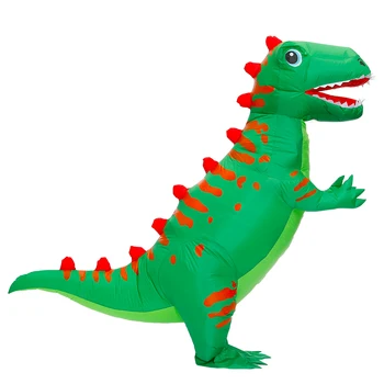 Fancy Zaļā Dinozauru Piepūšamās Kostīms Pieaugušajiem Bērniem Halloween Cosplay Kostīmi Ziemassvētku Talismans Dino Uzvalks Fantāziju Apģērbu