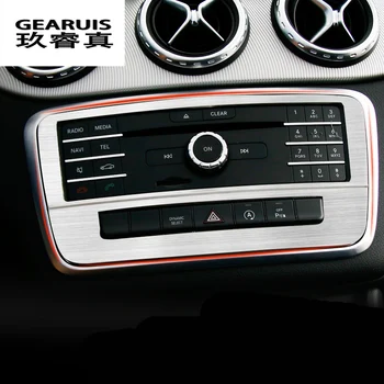 Auto-stils nerūsējošā tērauda Kontroli, gaisa kondicionēšanu, CD paneļa dekoratīvā vāka apdare priekš Mercedes Benz GLA CLA Klases 200 220