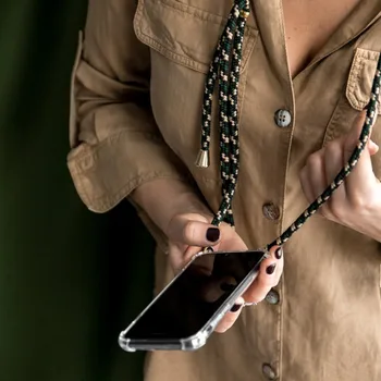 Siksna Vadu Ķēdes Telefonu Gadījumā Sony Xperia XA XA1 XA2 XA3 Ultra XZ Premium XZ1 XZ2 X Kompakts Segtu TPU Kaklarota Siksniņa Gadījumā