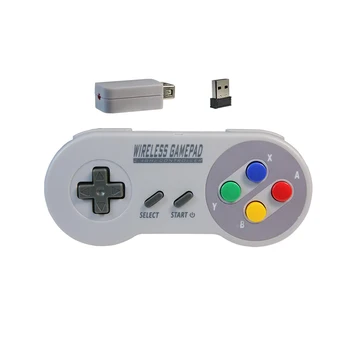 Bezvadu spēļu vadāmierīces 2.4 GHZ Joypad Kursorsviras Kontrolleri SNES (Super Nintendo Classic MINI Konsoles Tālvadības Piederumi