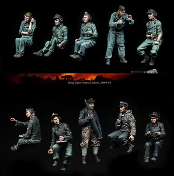 1/35 otrā pasaules KARA vācu Bruņu panther apkalpes 10 karavīri Sveķu Modelis Miniatūrā sveķu attēls Unassembly Unpainted