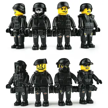 Militāro Īpašo Spēku Karavīri Ķieģeļi Skaitļi Auto, Ieroči, Ieroču Bruņotu SWAT Celtniecības Bloki Bērnu Rotaļlietu Saderīgu Legoings