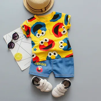 Bērnu zēnu apģērbu komplekti, vasaras jaundzimušo bērnu kokvilnas t-krekls+šorti 2gab tracksuit par bebe zēni toddler gudrs skriešanas kostīmi tērpi