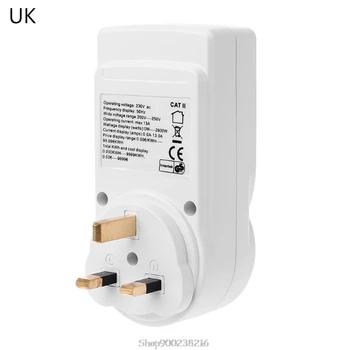 Digitālās Strāvas Mērītāja Pieslēgvietu, ES/ASV/UK Plug Enerģijas Skaitītāja Strāvas Spriegumu Vatu Elektroenerģijas Izmaksas Mērīšanas Monitors N19 20 Dropship