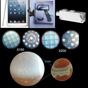 1gb Jaunas Kvalitātes Rokas 160X-200X Palielinājumu Tālummaiņas Len LED Izgaismotas gaismas lukturi Kabatas Lupu, Mikroskopu, Lupa karstā pārdošanas
