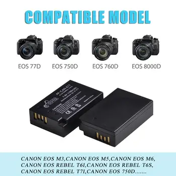 2 Gab 1100mAh LP-E17 LPE17 Akumulatoru un LCD Dual USB Lādētājs Canon EOS 200D M3 M6 750D 760D T6i T6s 800D 8000D Skūpsts X8i