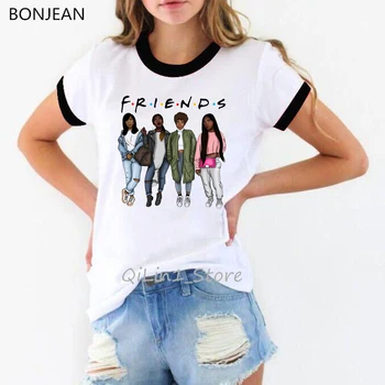 Vogue Melanīna sieviešu krekls melns meitenes zēni labākajiem draugiem tv šovs t smieklīgi grafikas tees krekls femme estētisko tumblr drēbes