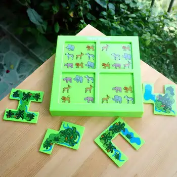 72 Problēmas Medību Rīcības Dzīvnieku Labirints IQ Mācību Smart Board Games Izglītības Puzzle Rotaļlietas Bērniem Hide & Seek Dāvanu