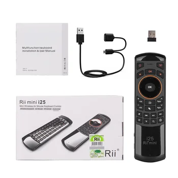 Rii Mini i25 AZERTY franču Tastatūru, Peli Lidot Tālvadības pults ar Programmējamo Taustiņu, Lai Smart TV Android TVBox FireTV