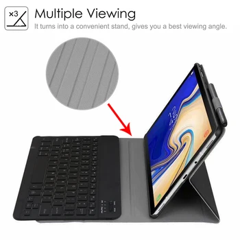 Backlit Bluetooth Keyboard Case For Samsung Galaxy Tab 10.1 collu 2019 SM-T510 SM-T515 Zīmuļu Turētājs, Ādas Tastatūra Segums