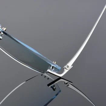 Vīriešu Modes Brilles Titāna bez apmales Brilles Rāmis Dimantu Rotājumi Optisko Rāmis ar Receptes Stikla JAUNU oculos 6625