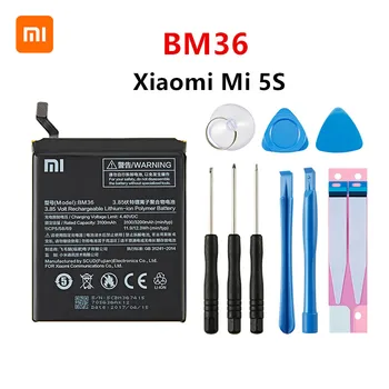 Xiao mi Oriģinālā BM36 3200mAh Akumulatoru Xiaomi Mi 5S MI5S M5S BM36 Augstas Kvalitātes Tālruņu Rezerves Baterijas +Instrumenti