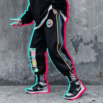 Atstarojoša Bikses Vīriešu Kravas Harēma Bikses Mens Casual Black Japāna Jogger Bikses Streetwear High Street Hip Hop Streetwear Bikses