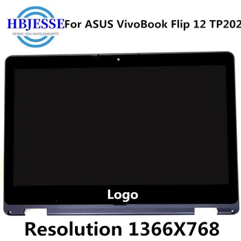 PAR ASUS VivoBook Flip 12 TP202 TP202NA LCD Displejs, Touch Screen Digitizer Montāža ar slīpā mala