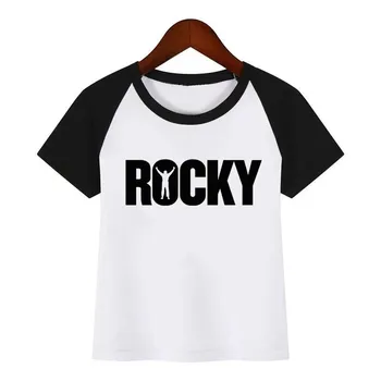 Zēnu un Meiteņu Anime ROCKY BALBOA Slaveno Filmu Druka T Kreklu Bērnu Bērniem Smieklīgi Drēbes Chirden Vasaras T-krekls
