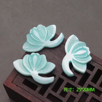 5gab / maiss dabiskie saldūdens shell 20x25mm krāsoti cirsts lotosa zieds, rotaslietu izgatavošana DIY matu klipu broša rotaslietas piederumu