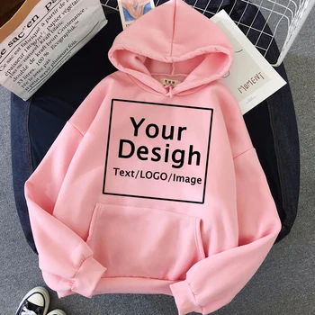 Karstā pielāgot DIY Drukāt LOGO Dizaina pelēkā vārna Pasūtījuma Hoodies Sievietēm Hip Hop Streetwear Unisex sporta Krekli Sieviešu Hoody pulovers