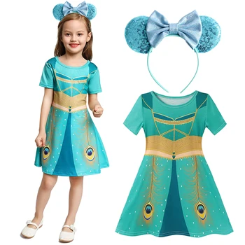 Vasaras Baby Girl Dress Mickey Kostīmi Bērniem Karikatūra Lomu Spēlē Princese Frocks Moana Tērpiem, Elza Un Anna Drēbes