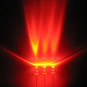 1000pcs 3mm 5000mcd LED Lampas Ultra Spilgti Sarkanu LED Gaismas