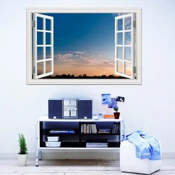 3d Logu Dekorācijas Mākonis Sienas Mākslas Uzlīmes Blue Sky Tapetes Dzīvojamā Istabā, mājā, Birojā, Viesnīcā, Apdares Vinila Decal