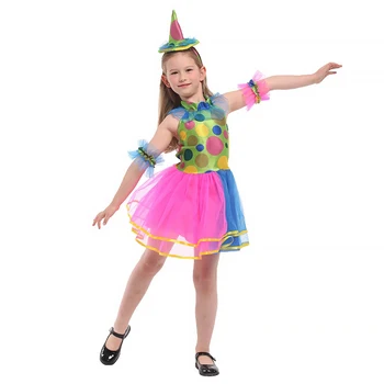 Halloween Bērniem Bērniem Bērnu Jumpsuits & Kombinezonus Cepure Karnevāla Cirka Klauns Cosplay Kostīmi Darbības Apģērbu Puse