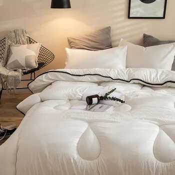 Ziemas baltā mierinātājs, siltas gultas segas mazgātas kokvilnas pastorālo stila mājas segas 200*230cm sabiezēt attiecas king size mest segas