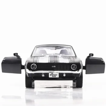 5 Collu Augstas Simulācijas Rotaļu automobiļi Diecaste Metāla Sakausējuma Auto Chevrolet Camaro 1969. Gada Modelis Rotaļu Transportlīdzekļiem, Matētā Melnā Bērniem