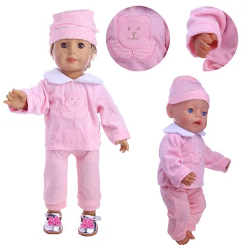 Leļļu Apģērbu 18 Collu American Doll & New Born Baby 43 Cm,Mūsu Paaudzei,1 Komplekts Cute Pidžamas,Mūsu Paaudzei,Meitenei Dāvanu