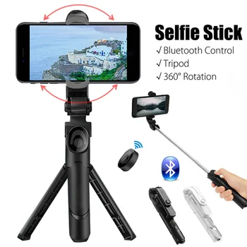 Bezvadu Bluetooth Selfie Stick Monopod Salokāms Statīvs Tālvadības Mobilo Telefonu Turētājs iOS Android Kameras Taimeris Artefakts Stienis