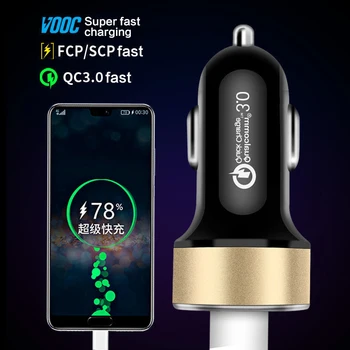 Auto tālruņu lādētāju QC3.0+2.4. piederumi mobilie telefoni dual USB interfeisu tālruņa GPS braukšanas ieraksti fast charger