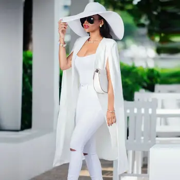 Modes Žakete Cape Mēteļi Cietā Apmetnis Sieviešu Virsdrēbes Ilgi Jaka Uzvalks Plus Lieluma