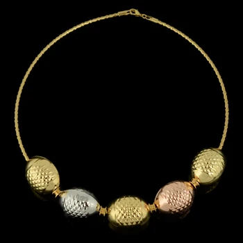 BPOYB ir 2021. Augstās Modes 3 Toņi Olīvu Auskari sānslīdi kaklasaite Neckless Elegants AU750 itālijas Zelta Krāsā Dubaija Juvelierizstrādājumu Komplekti Sieviešu