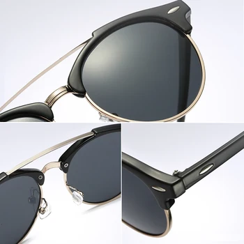 SIMPRECT ir 2021. Retro Apaļas Saulesbrilles Vīriešiem Polarizētās UV400 Augstas Kvalitātes Spoguļi Saules Brilles Vintage Braukšanas Black Zīmola Sunglass