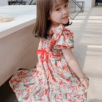 Vasaras Meitene Kleita Ir 2021. Iedomātā Princešu Kleitas Meitenēm korejas Kāzu Frilled Pogas, Mežģīnes, Bērnu Apģērbs, Bērnu Bērnu Apģērbu