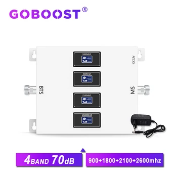 GOBOOST 4-band GSM 2G 3G 4G mobilo sakaru pastiprinātājs 4G LTE 800 900 1800 2100 2600 LTE 4G repeater 3G mobilo telefonu signāla pastiprinātājs 70dB
