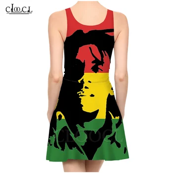CLOOCL Dziedātāja Regeja Autors Bob Marley Modes 3D Drukas Kleita Dāmas Vasaras Puse Meiteņu Kleita Gadījuma Sexy Pludmales Kleitas