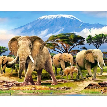 DIY 5D Dimanta Krāsošana Zilonis Dzīvnieku Dimanta Izšuvumi Krustdūrienā Komplekti, Pilna Kārtas Urbt Mozaīkas Rhinestones Mājas Dekoru, Dāvanu