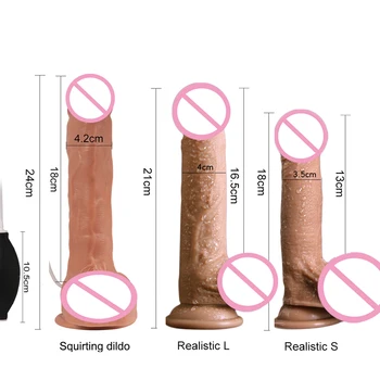 Squirting piesūcekni dildo dzimumlocekļa liels reāli siksnu bieza gailis falls faloimetor dildo seksa rotaļlietas, preces pieaugušajiem sievietēm