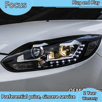 Auto Stils LED priekšējie lukturi fokusa 2012 2013 Bifocal objektīvs H7 xenon lukturi Fokusa LED lukturi dienas gaitas lukturi auto stils