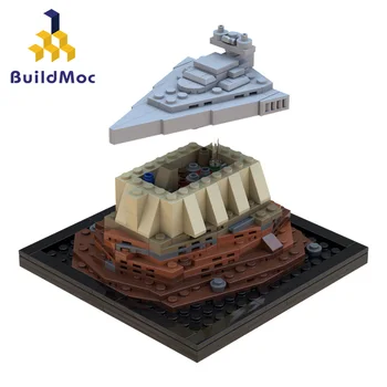 Buildmoc 18916 StarW Iznīcinātājs Kruīza Kuģis Star Mini Impērijas Vairāk Nekā Jedha Pilsētas Celtniecības Bloki Rotaļlietas Modeļa Ziemassvētku Dāvanu