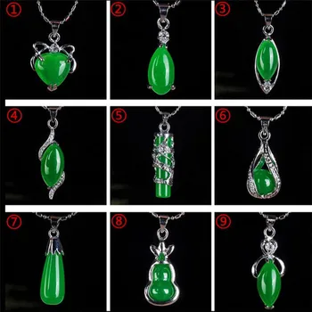 Dabas green jade kulons kastīšu 925 sudraba pūķis varde kuloni kaklarota sievietēm tīra sudraba rotaslietas jade jewellry ar ķēdi